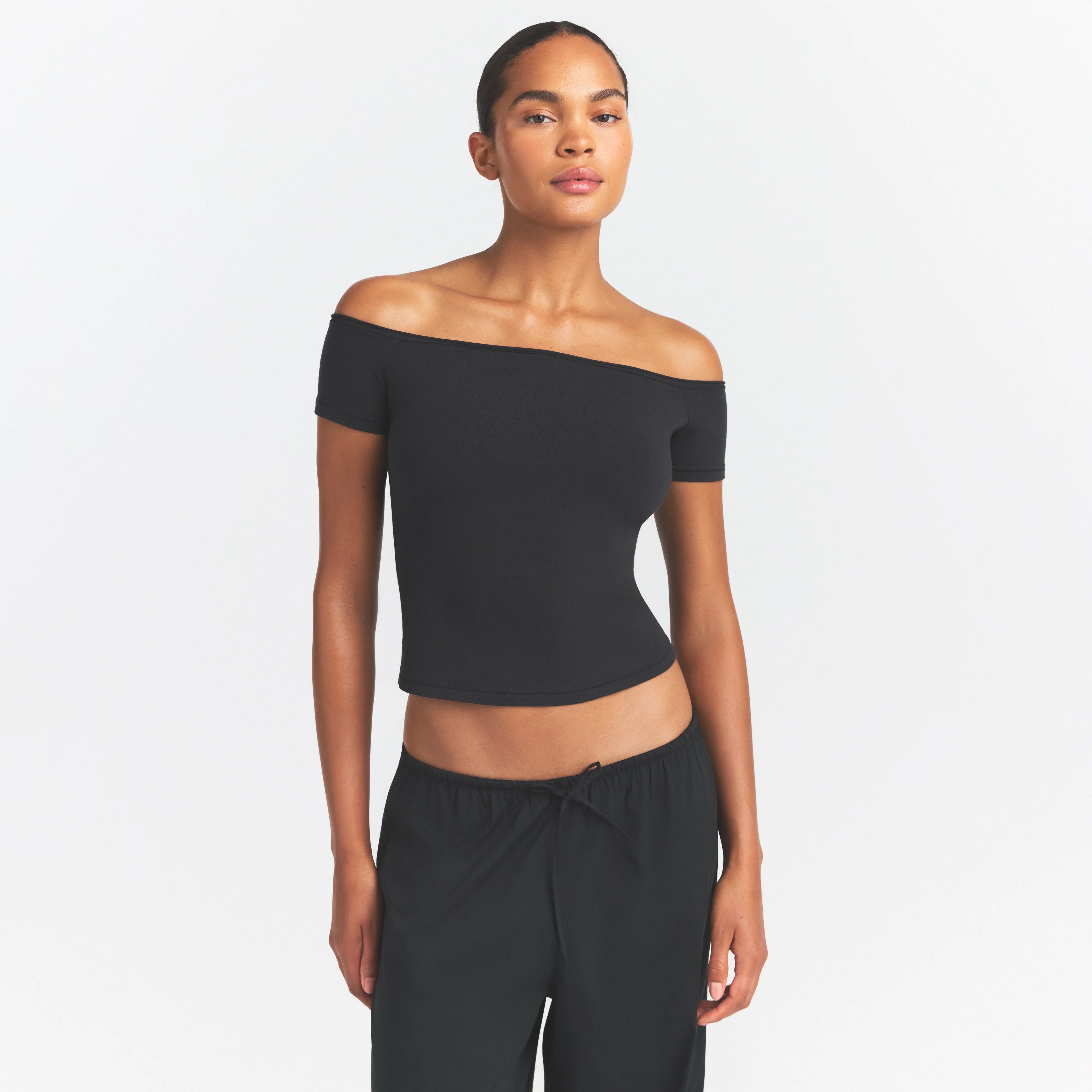 COTTON JERSEY OFF THE SHOULDER TOP | SOOT