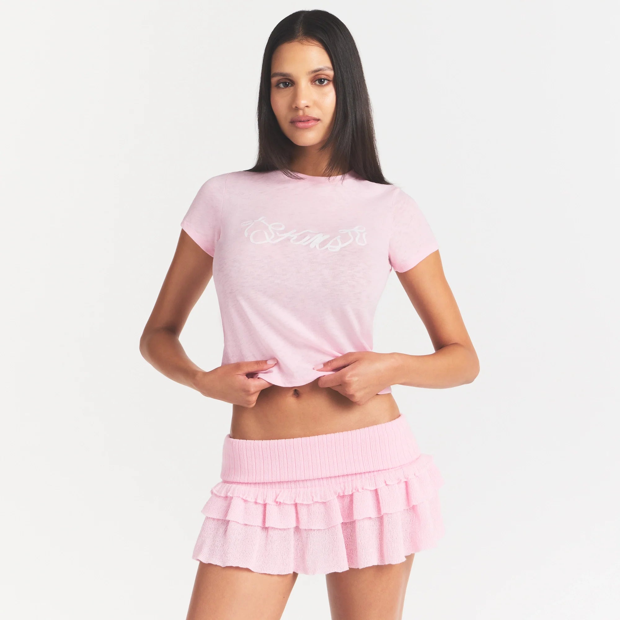 WORN IN JERSEY T-SHIRT | PEONY SKIMS BOW