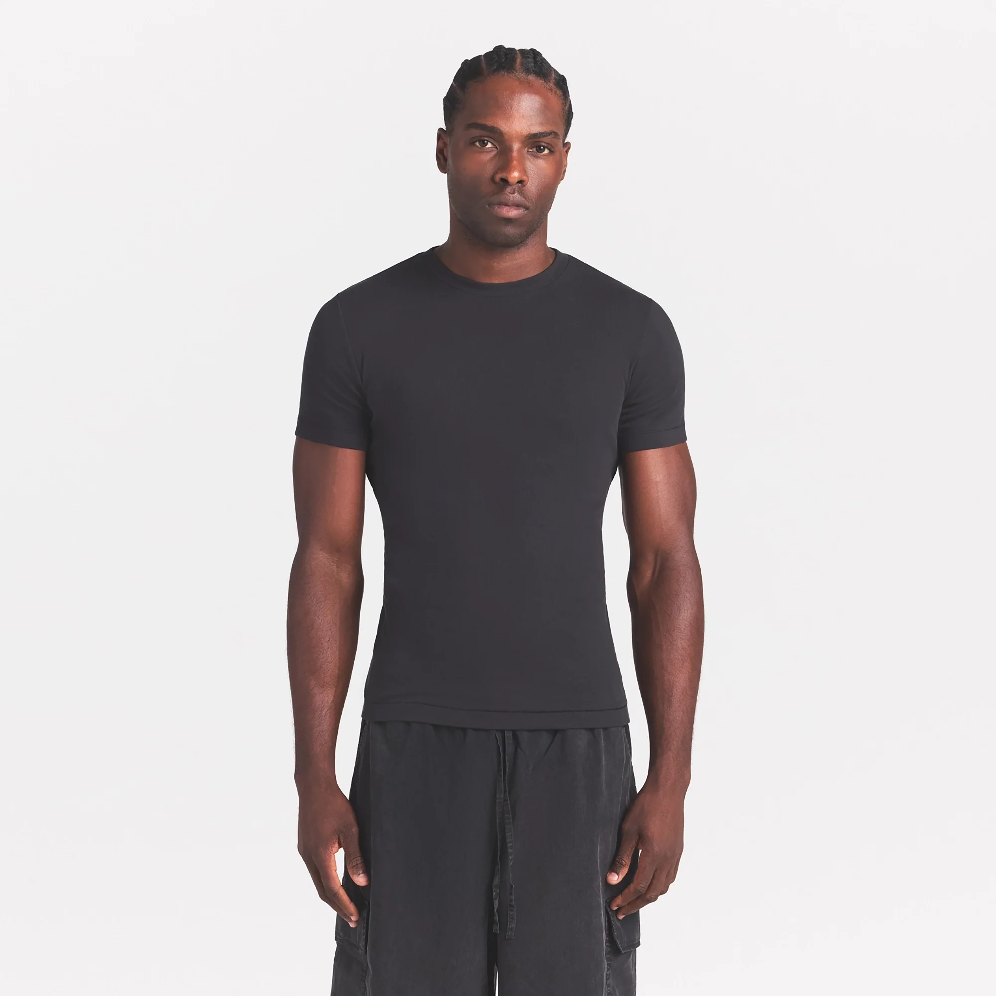 SKIMS COTTON RIB MENS T-SHIRT | ONYX