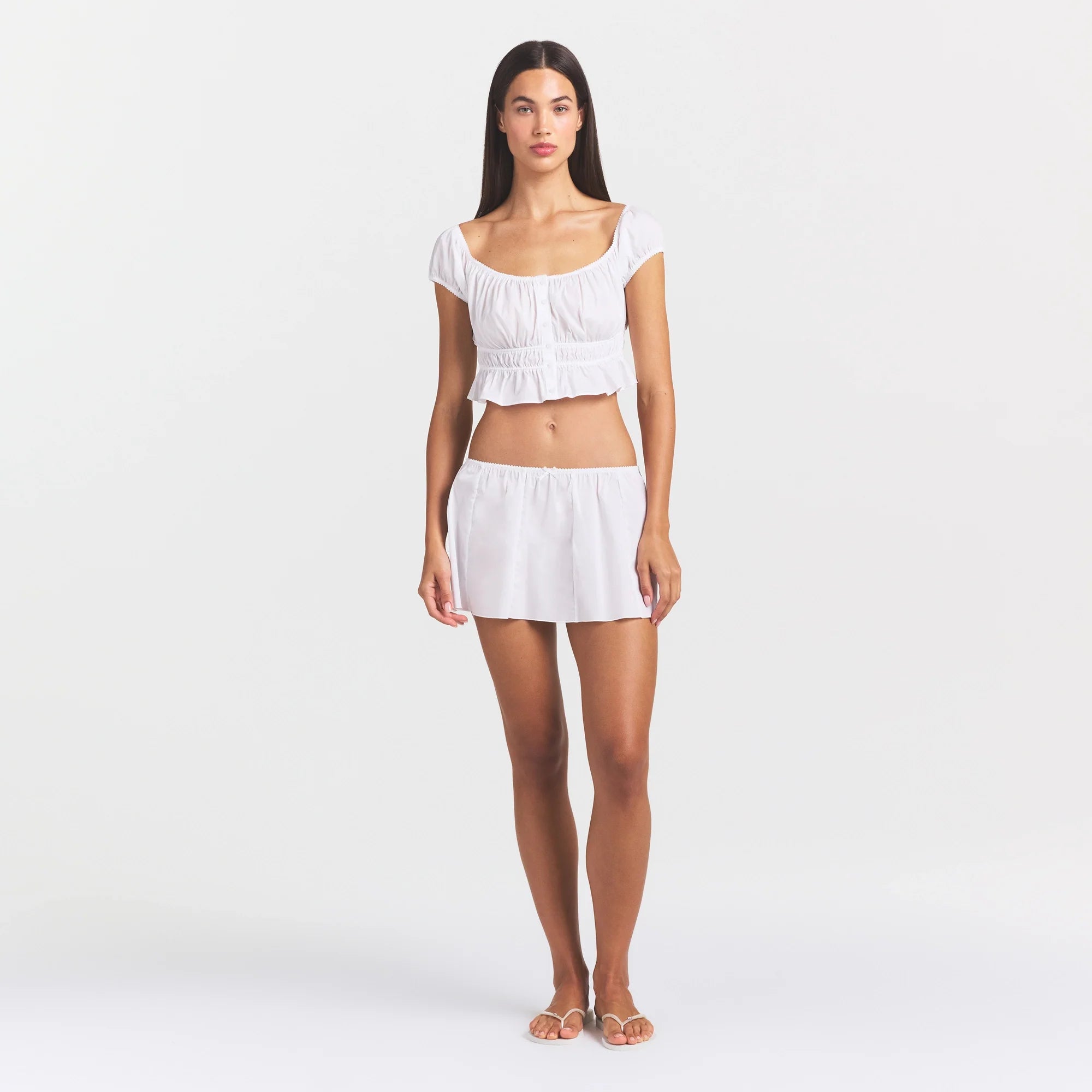 POPLIN APPAREL OFF THE SHOULDER TOP | SNOW