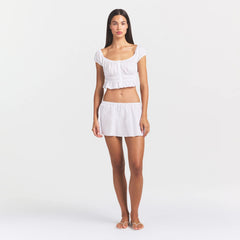 POPLIN APPAREL OFF THE SHOULDER TOP | SNOW