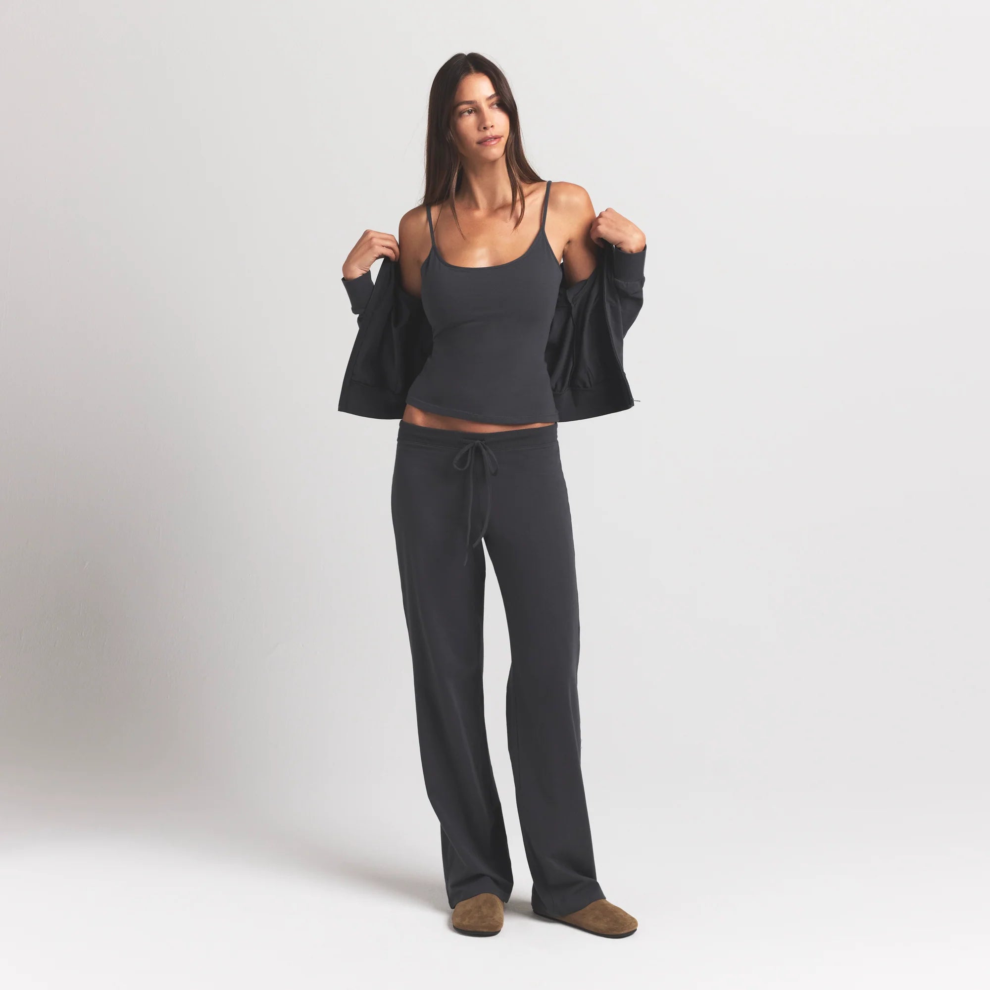 COTTON JERSEY SCOOP NECK CAMI | ASH