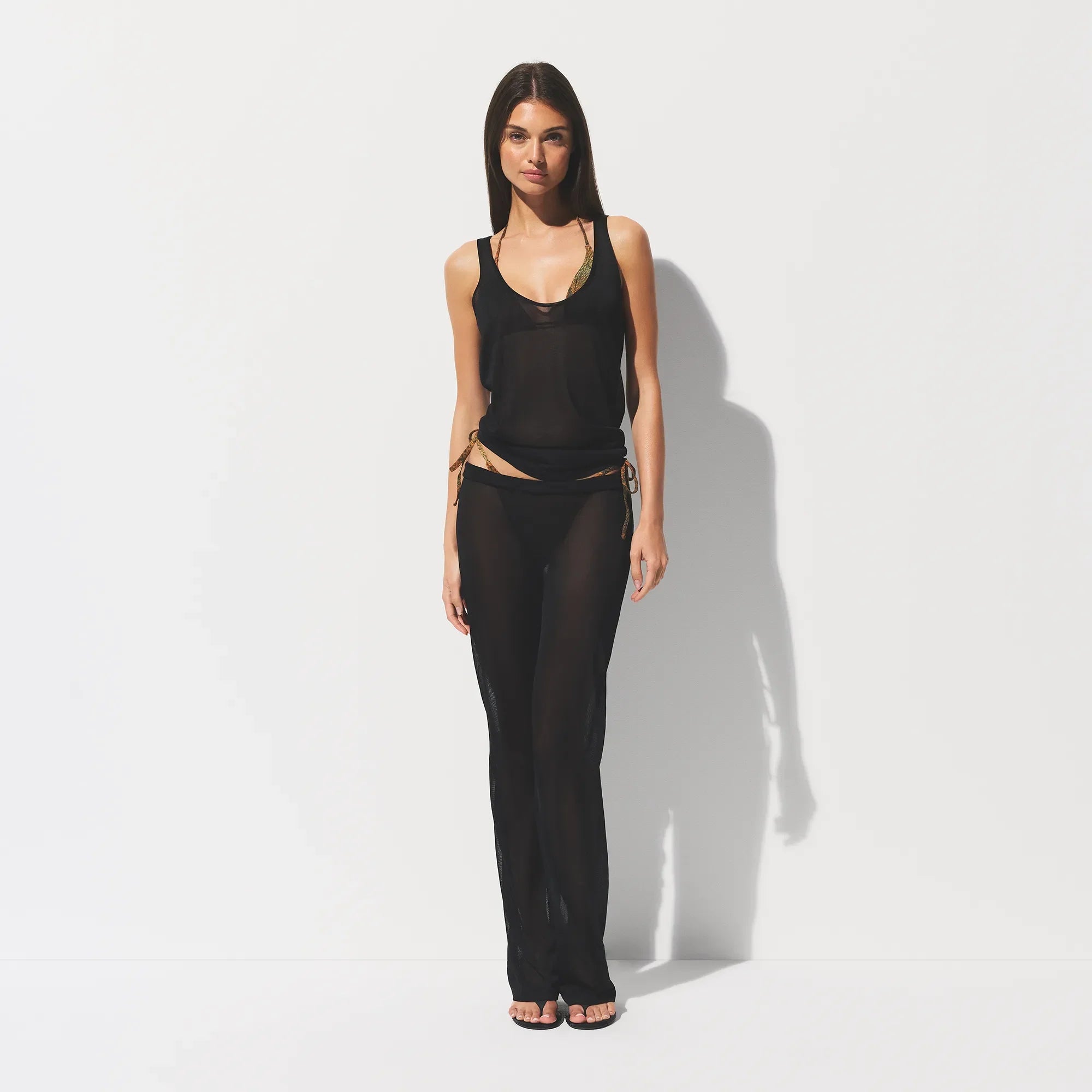 SLINKY KNIT SCOOP LONG TANK | OBSIDIAN
