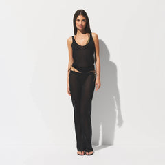 SLINKY KNIT SCOOP LONG TANK | OBSIDIAN