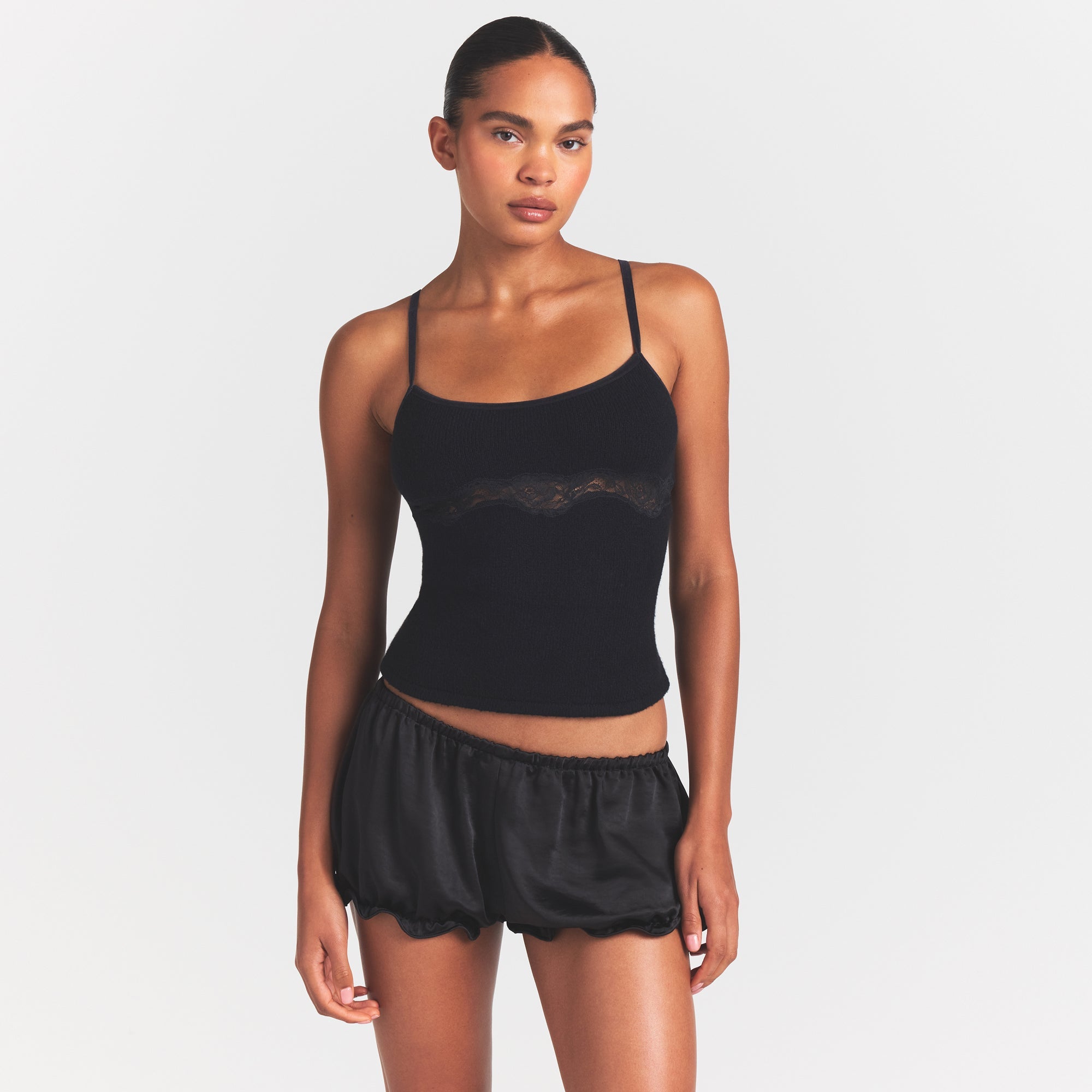 LACE KNIT TANK | OBSIDIAN