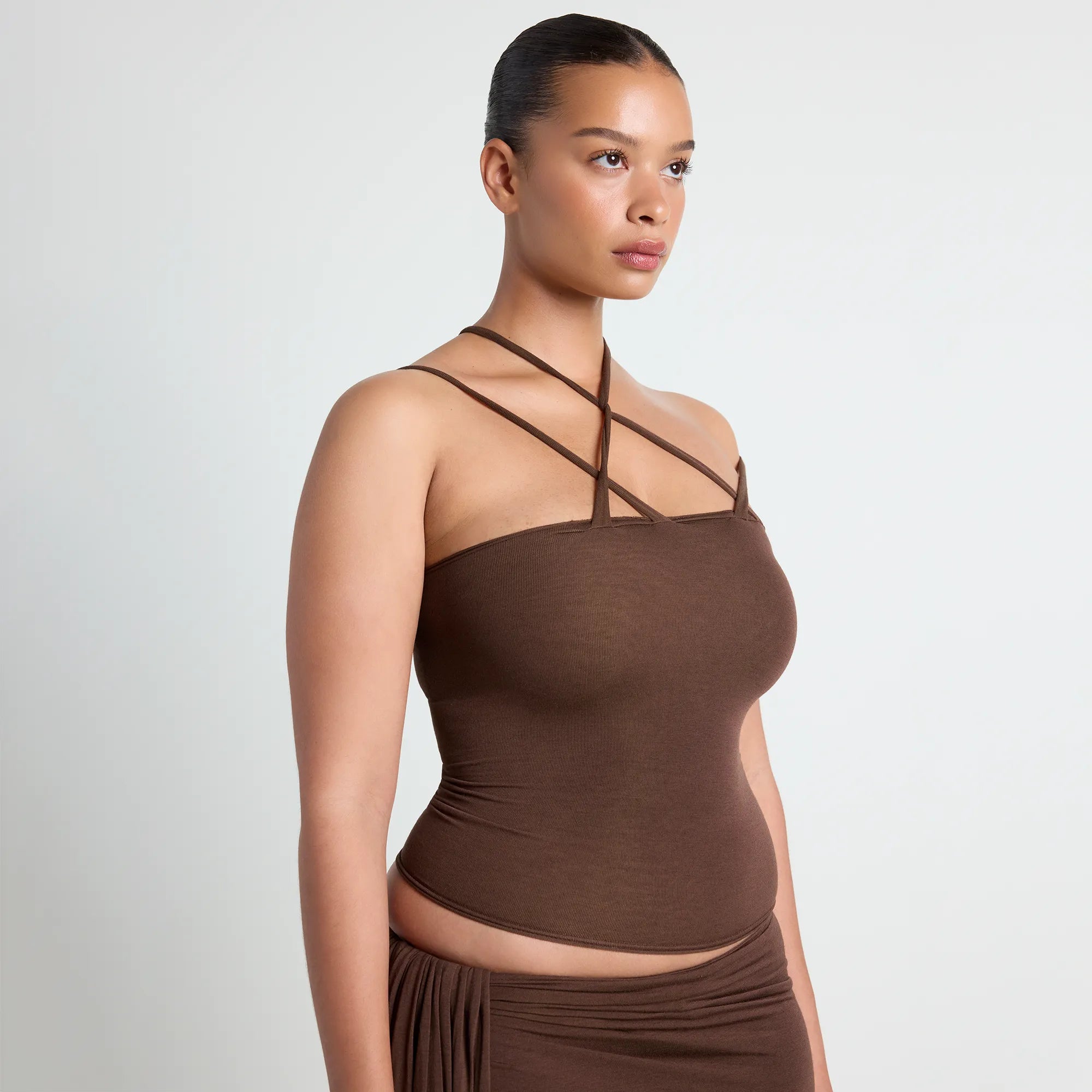 VETTESE X SKIMS SHEER MODAL TOP | COCOA