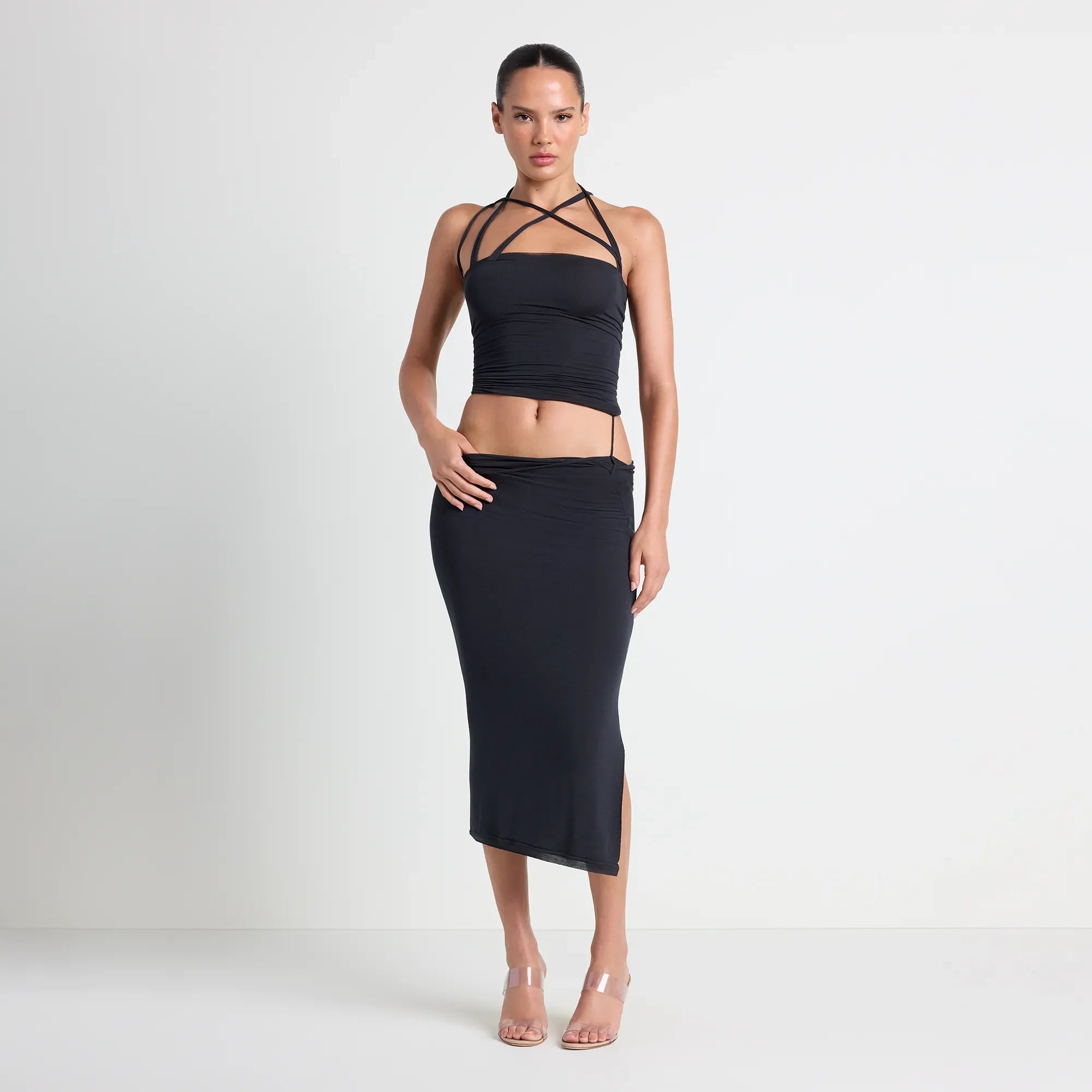 VETTESE X SKIMS SHEER MODAL TOP | ONYX