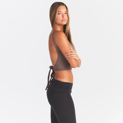 COTTON JERSEY TIE BACK TANK | AMETHYST