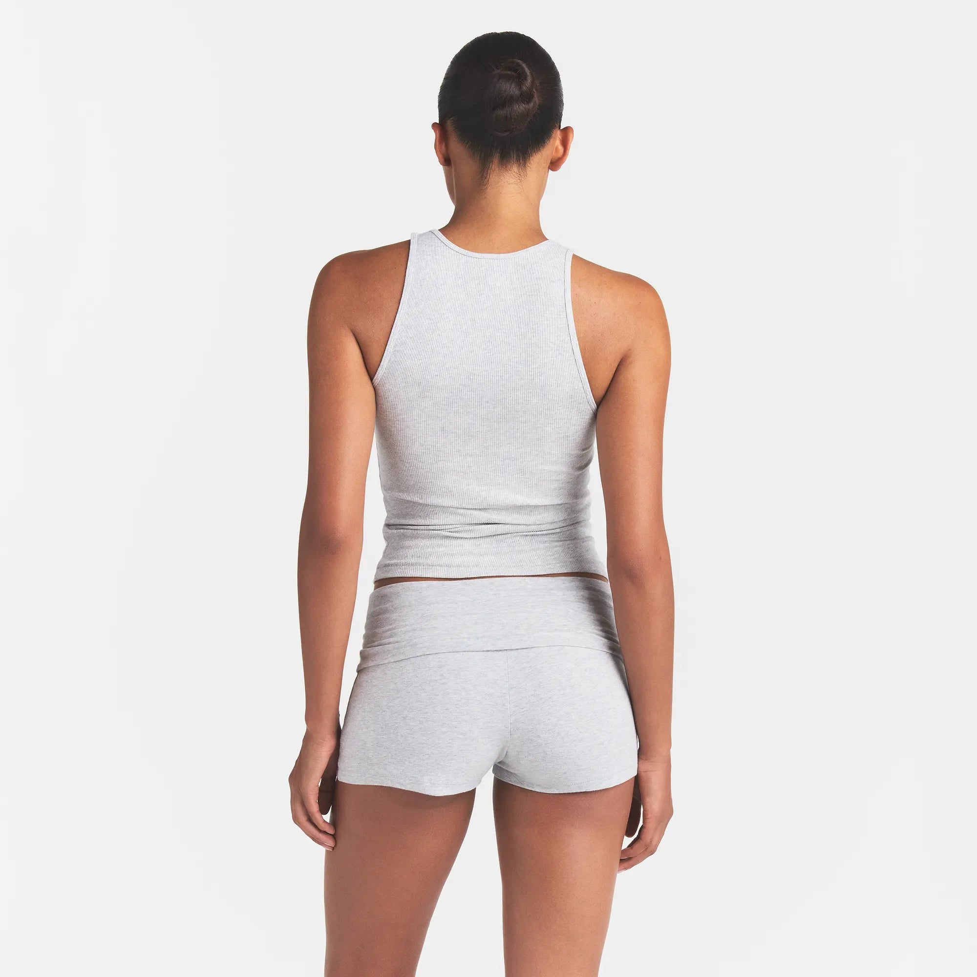 RIB SLEEP TANK | LIGHT HEATHER GREY