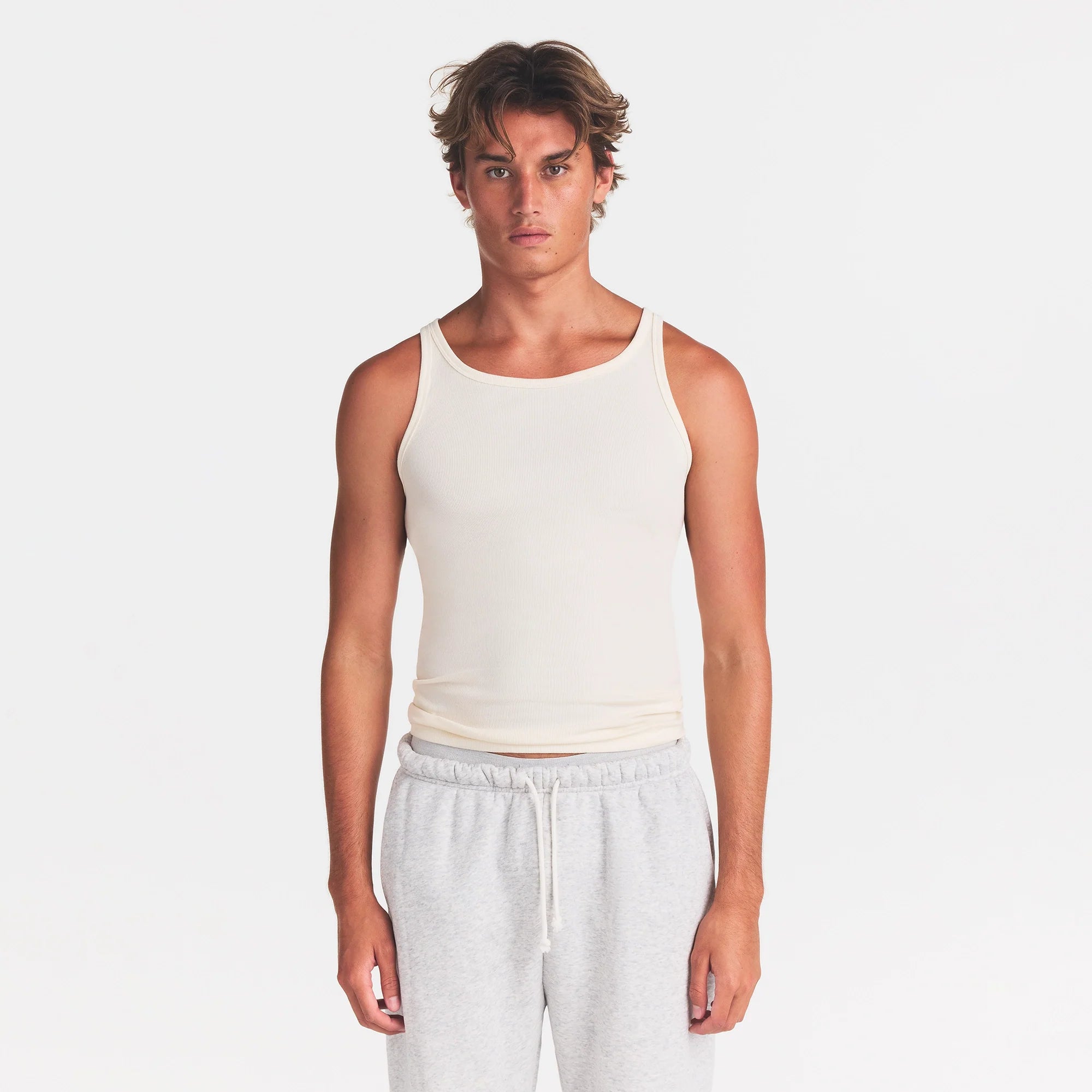 SKIMS COTTON MENS RIB TANK 3-PACK | ECRU MULTI