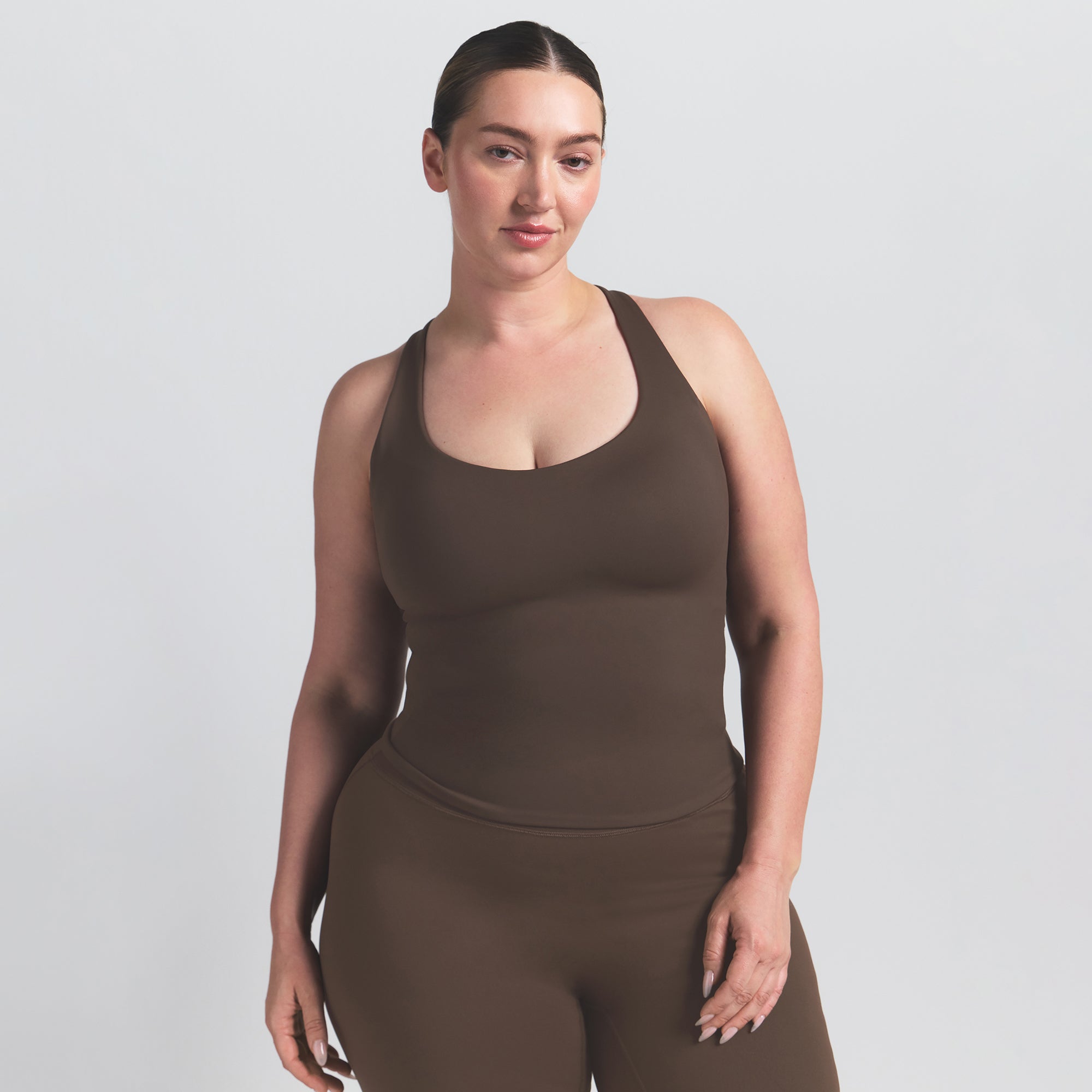 NikeSKIMS MATTE RACERBACK TANK | DARK SEPIA