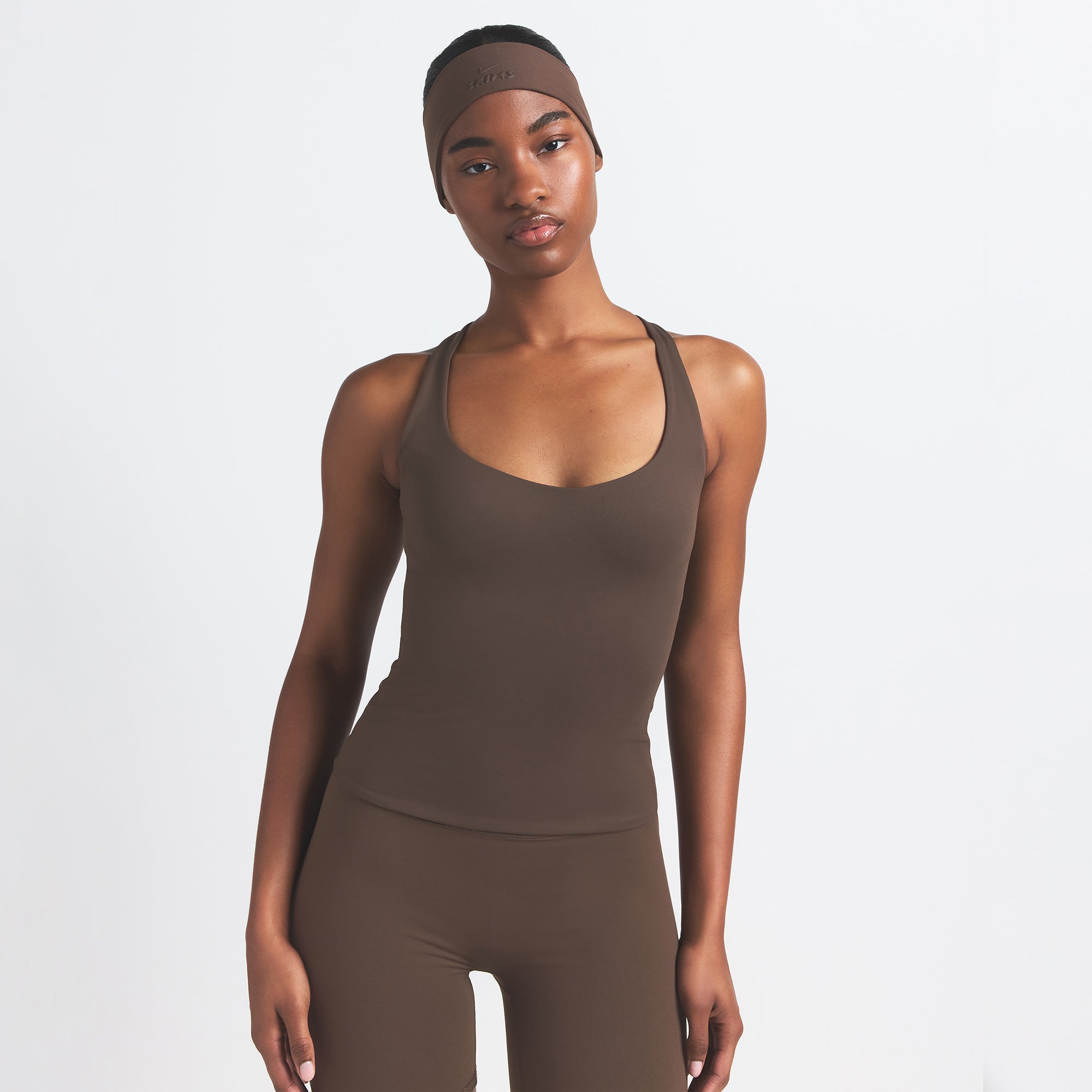 NikeSKIMS MATTE RACERBACK TANK | DARK SEPIA