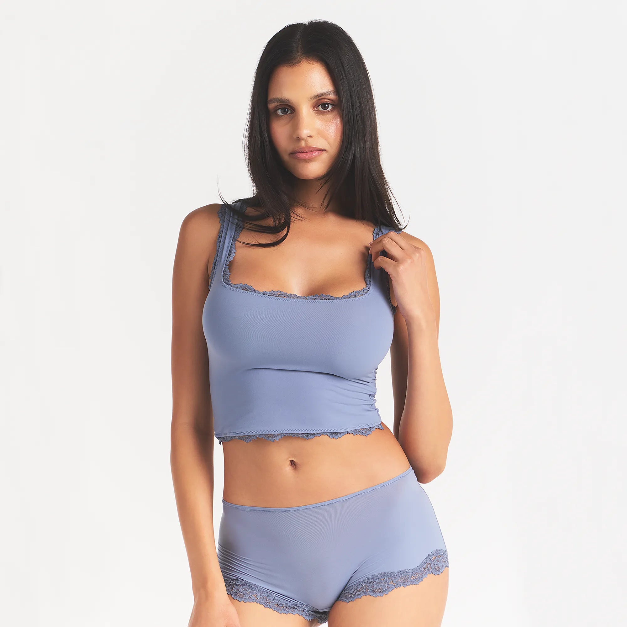 FITS EVERYBODY LACE TANK | SLATE TONAL