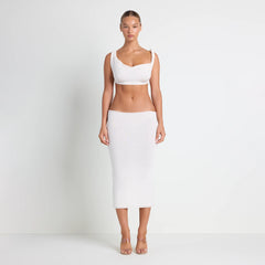 VETTESE X SKIMS SHEER MODAL DRAPED BRALETTE | ECRU