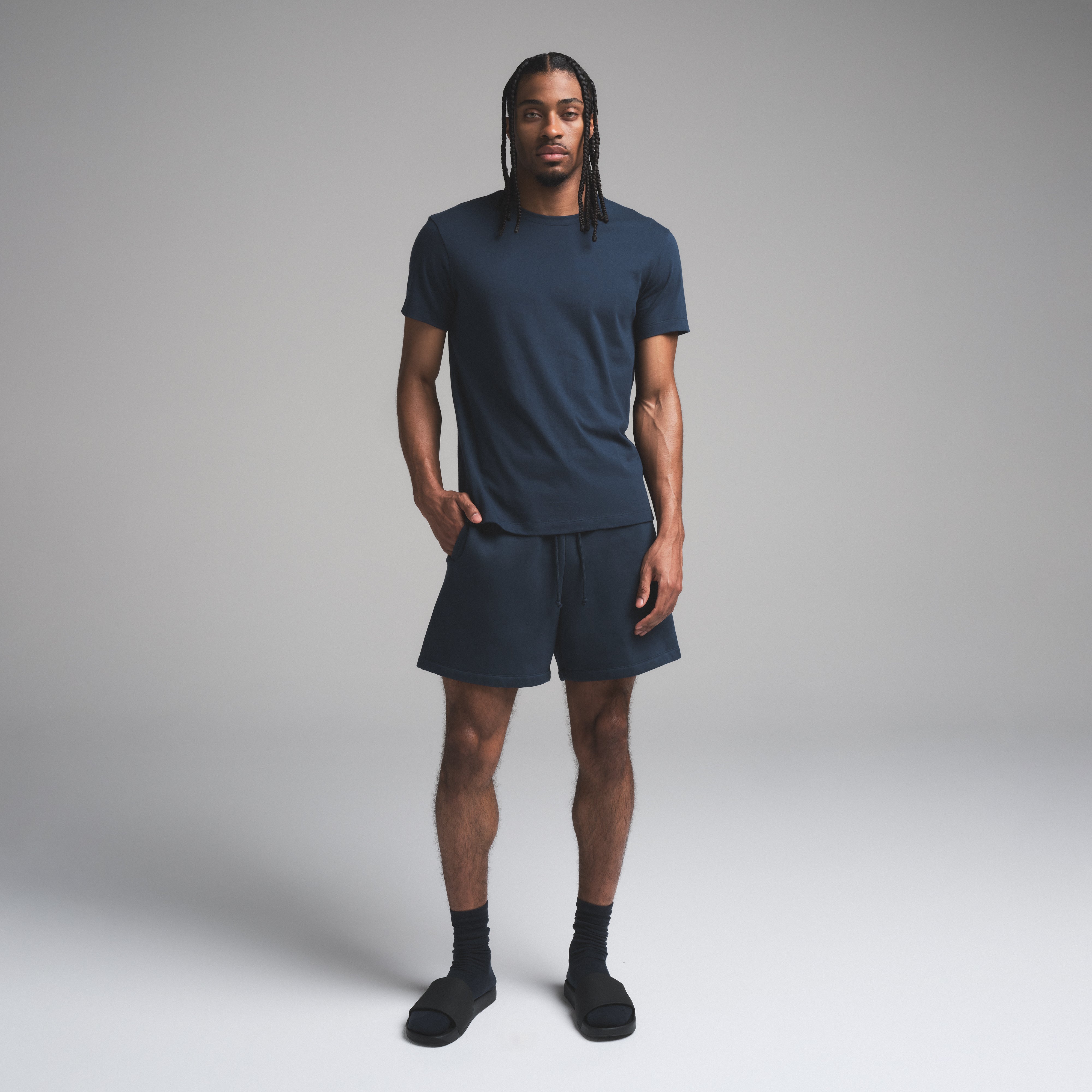 SKIMS COTTON MENS CLASSIC T-SHIRT | NAVY
