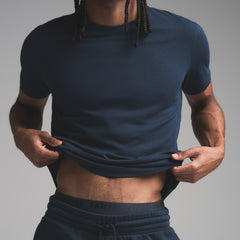 SKIMS COTTON MENS CLASSIC T-SHIRT | NAVY