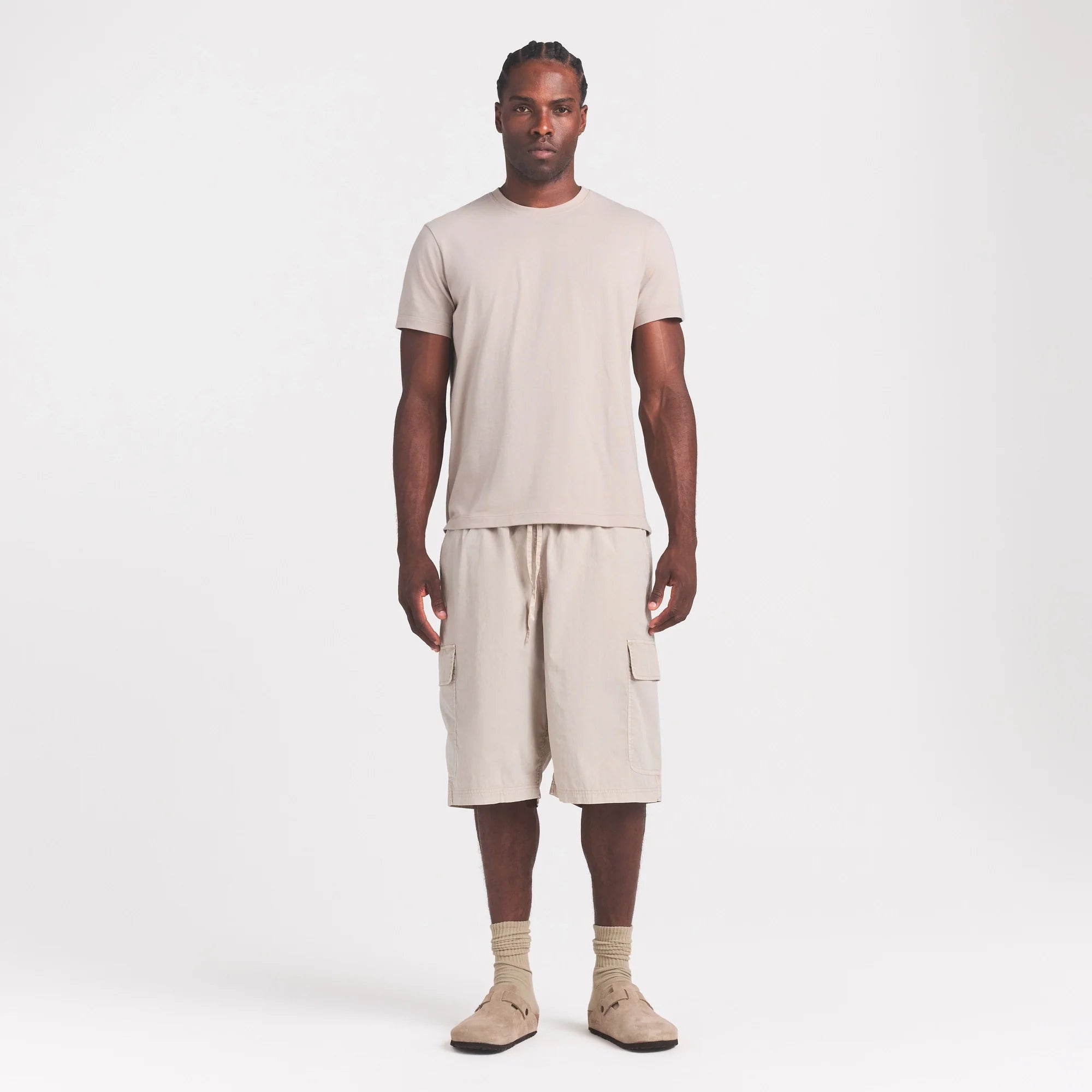 SKIMS COTTON MENS CLASSIC T-SHIRT | STONE
