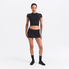 NikeSKIMS MATTE SHINE MIX CROPPED BABY T-SHIRT | OBSIDIAN AND IGNEOUS