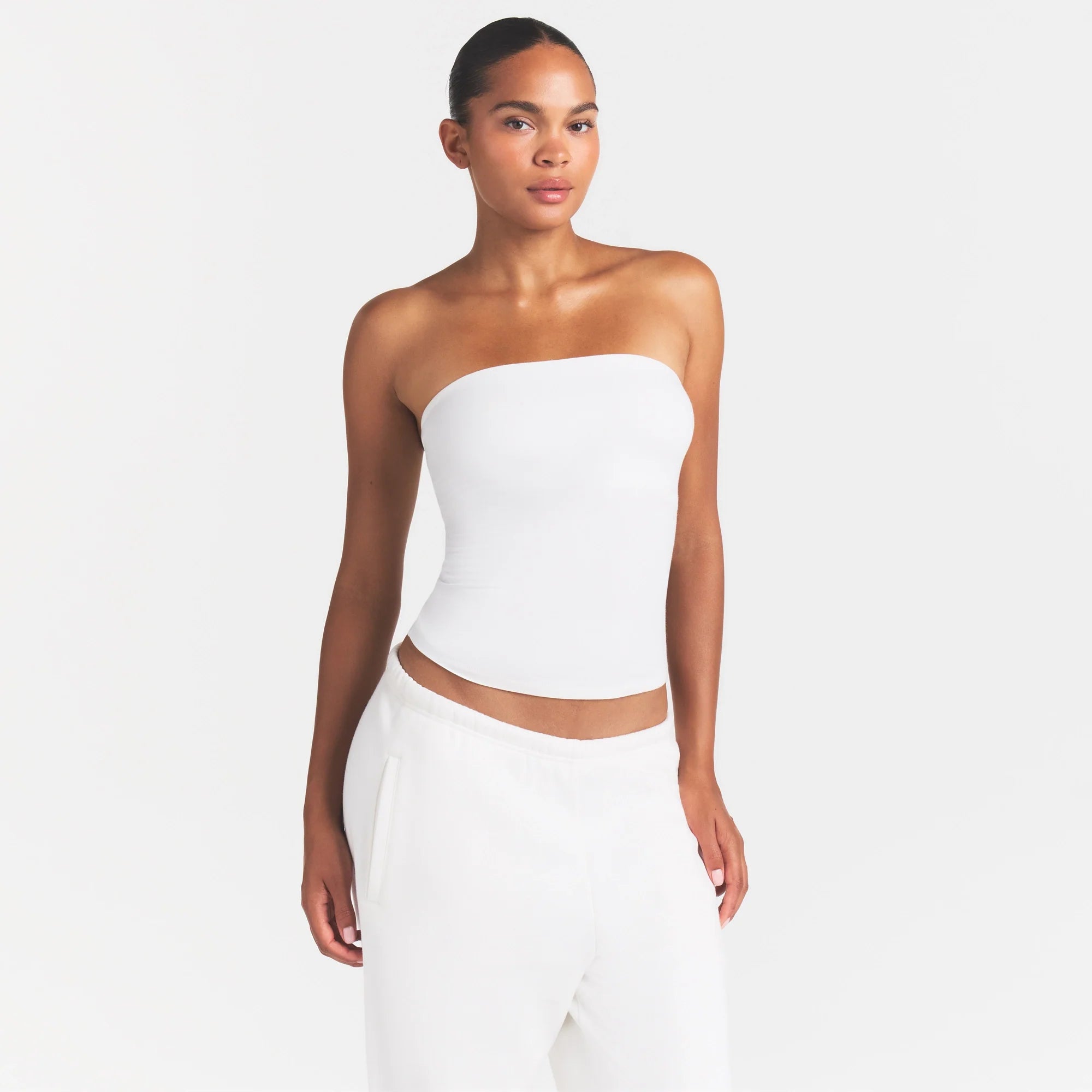 COTTON JERSEY TUBE TOP | MARBLE