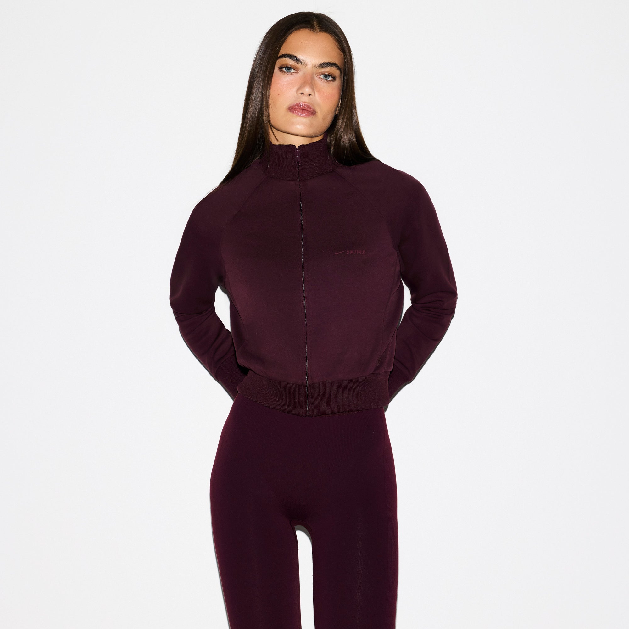 NikeSKIMS MATTE TRICOT TRACK JACKET | CURRANT