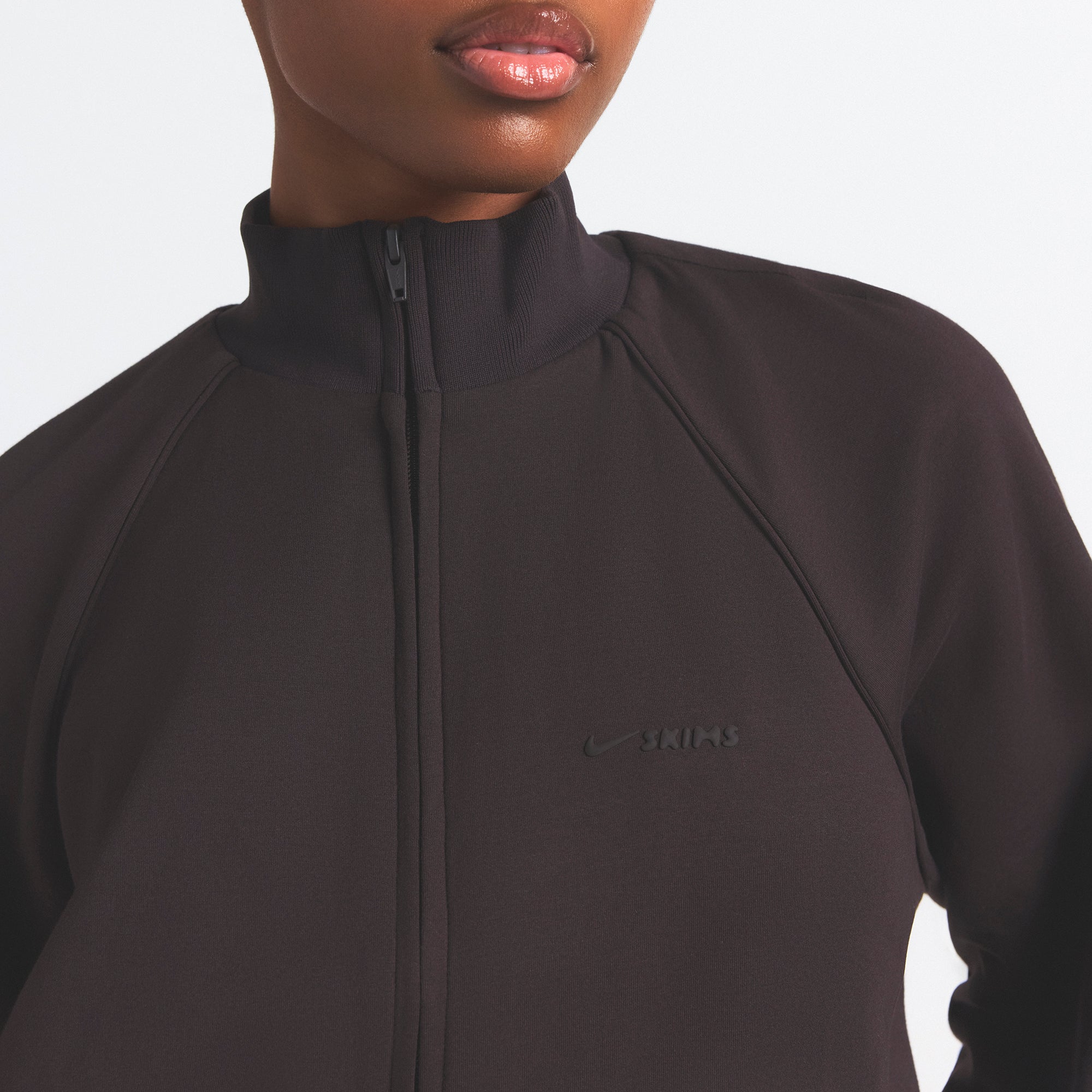 NikeSKIMS MATTE TRICOT TRACK JACKET | DARK ROAST