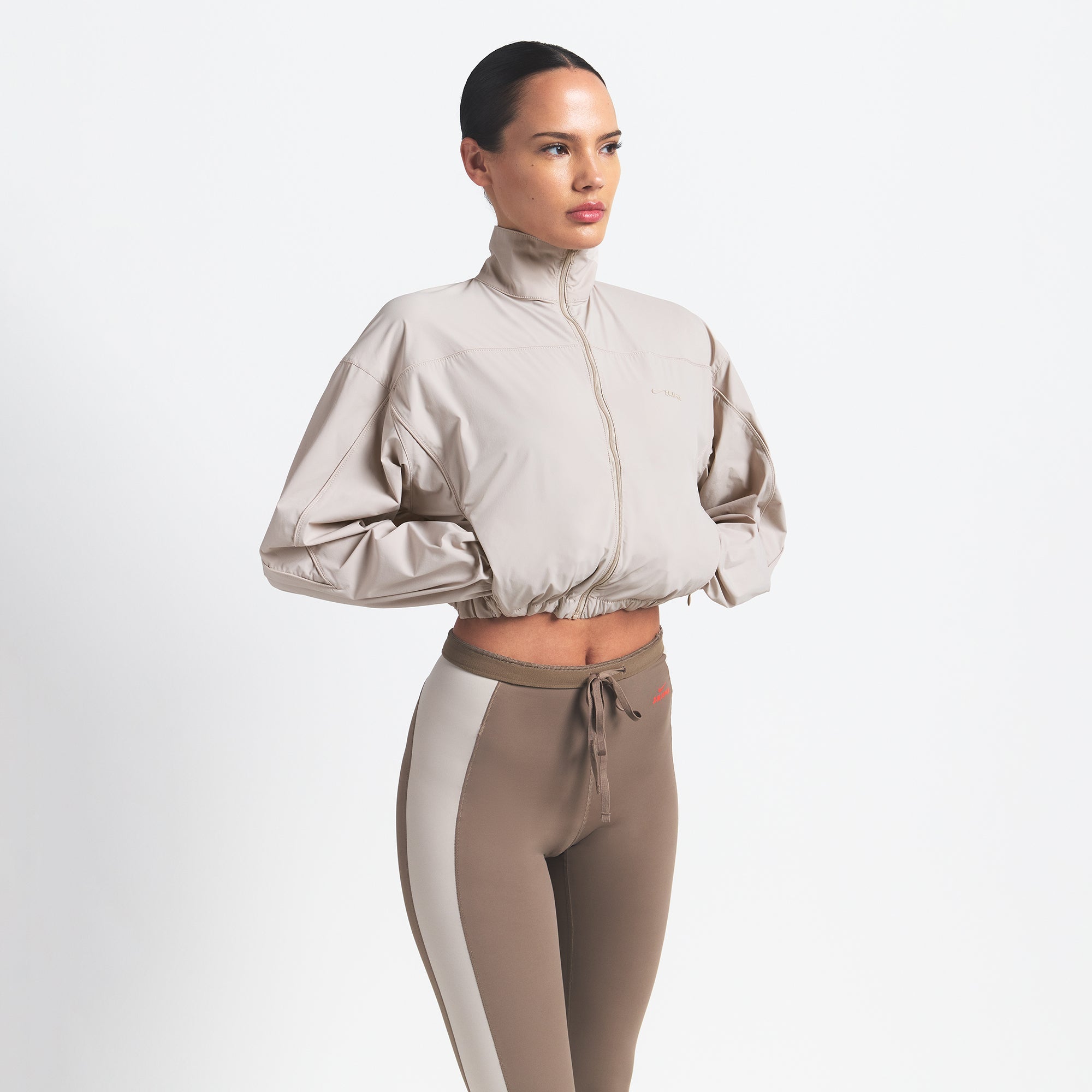 NikeSKIMS WOVEN NYLON CROP JACKET | STONE