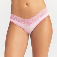 LIGHTWEIGHT COTTON WIDE LACE BRIEF | CHERRY BLOSSOM TONAL