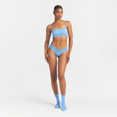 LIGHTWEIGHT COTTON WIDE LACE BRIEF | SURF DAINTY FLORAL PRINT