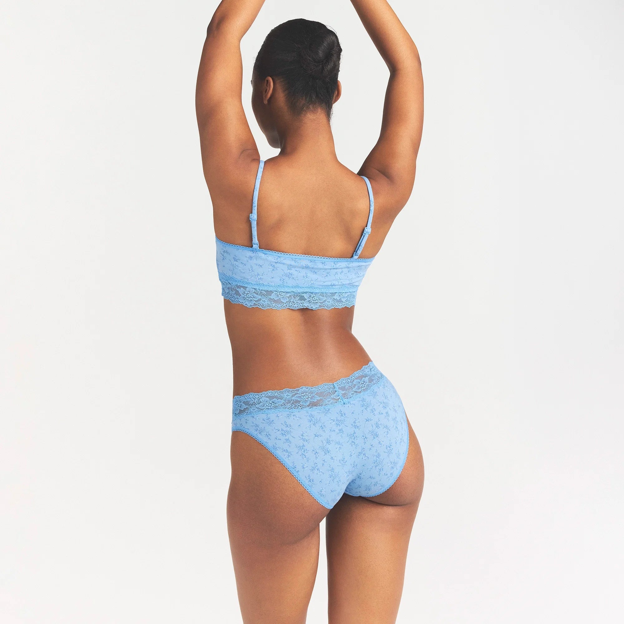 LIGHTWEIGHT COTTON WIDE LACE BRIEF | SURF DAINTY FLORAL PRINT