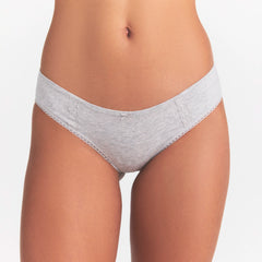 LIGHTWEIGHT COTTON LACE HIPSTER | LIGHT HEATHER GREY
