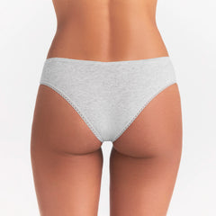 LIGHTWEIGHT COTTON LACE HIPSTER | LIGHT HEATHER GREY