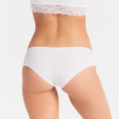 LIGHTWEIGHT COTTON LACE HIPSTER | SNOW