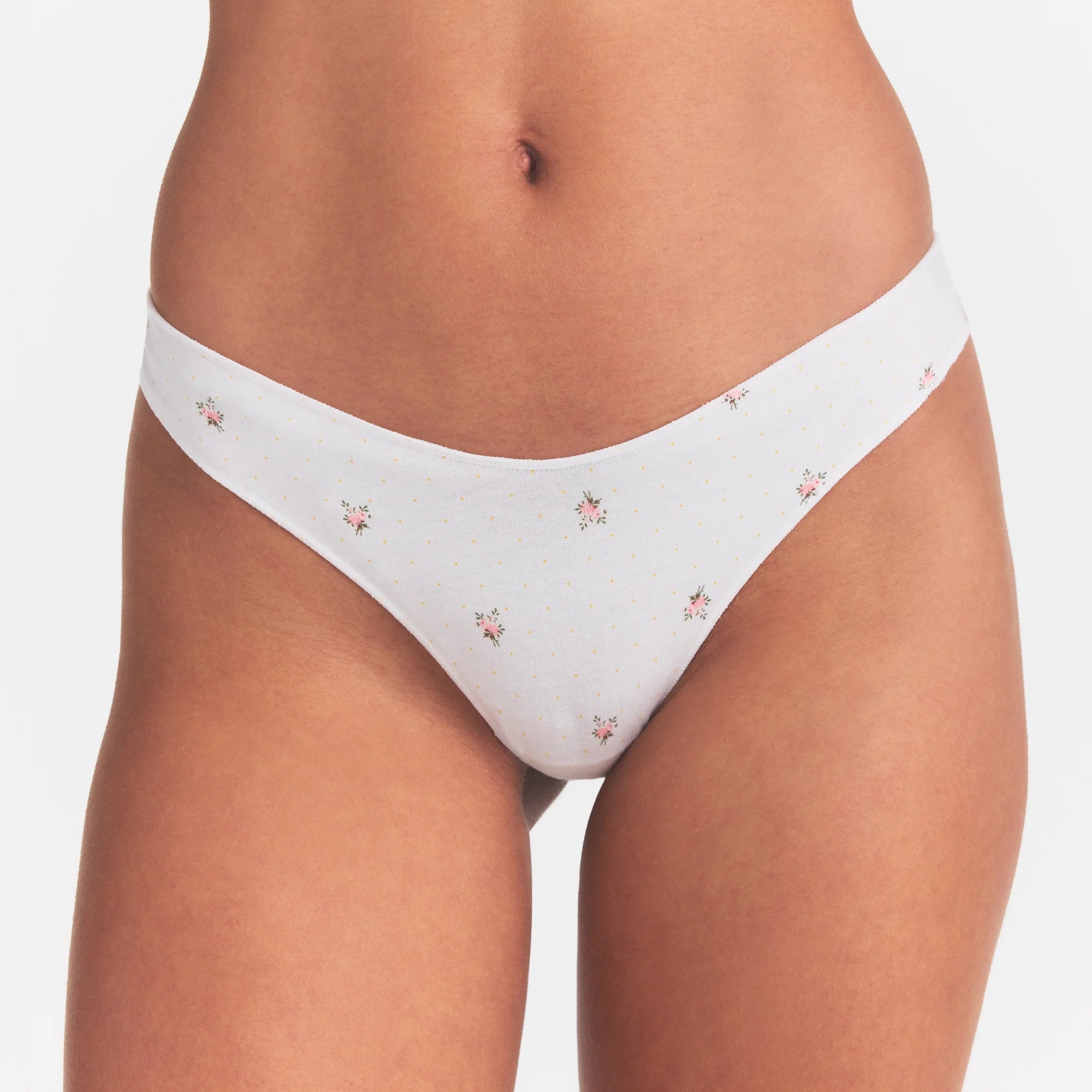LIGHTWEIGHT COTTON THONG 10-PACK | MICRO DOT FLORAL MULTI