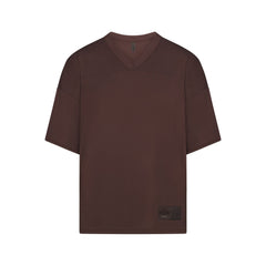 NikeSKIMS AIRY V-NECK OVERSIZED TOP | DARK SEPIA