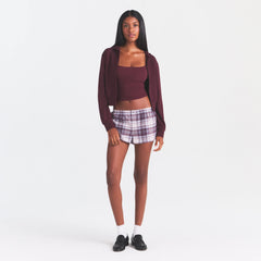 COTTON JERSEY ZIP UP HOODIE | CURRANT