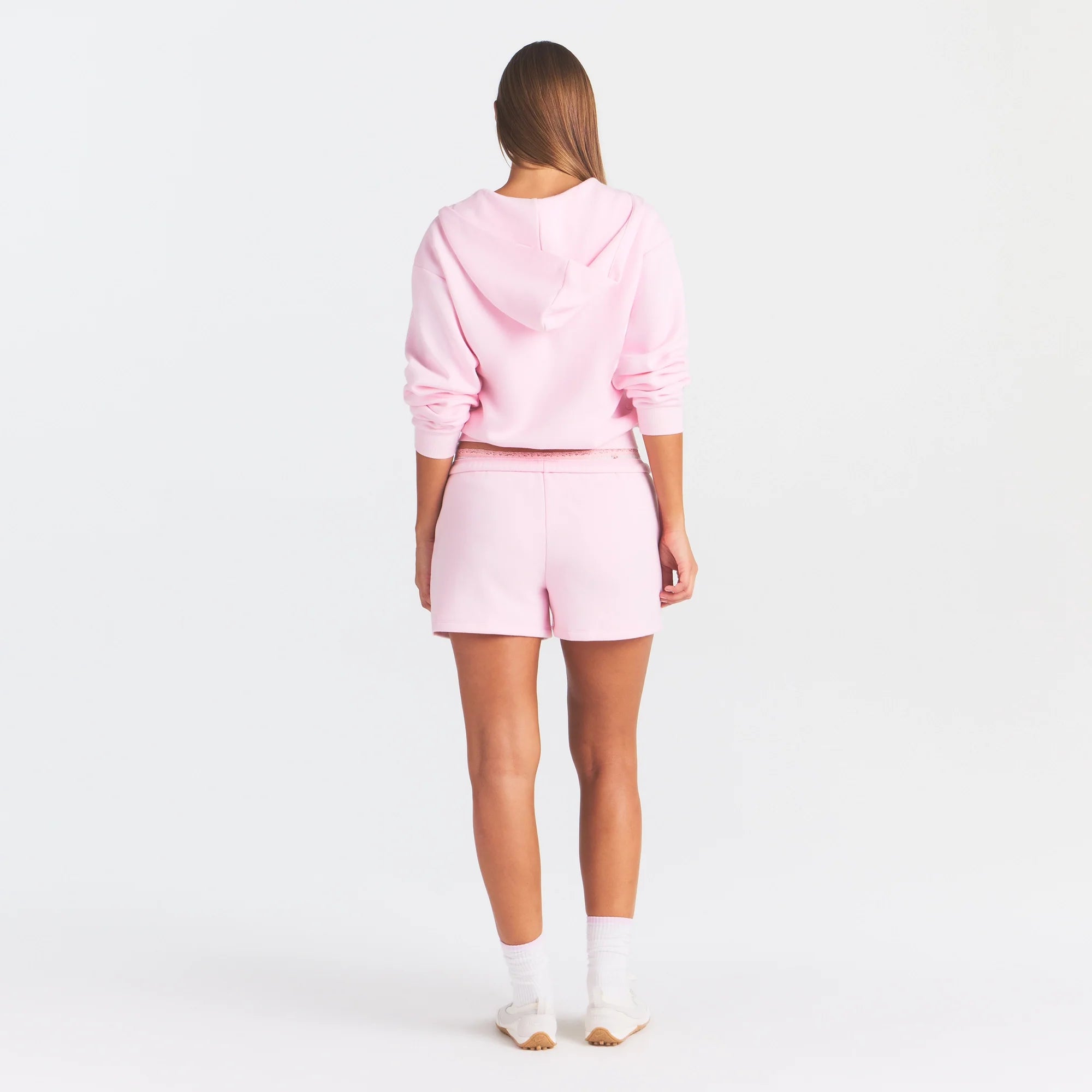 COTTON FLEECE CLASSIC ZIP UP HOODIE | CHERRY BLOSSOM