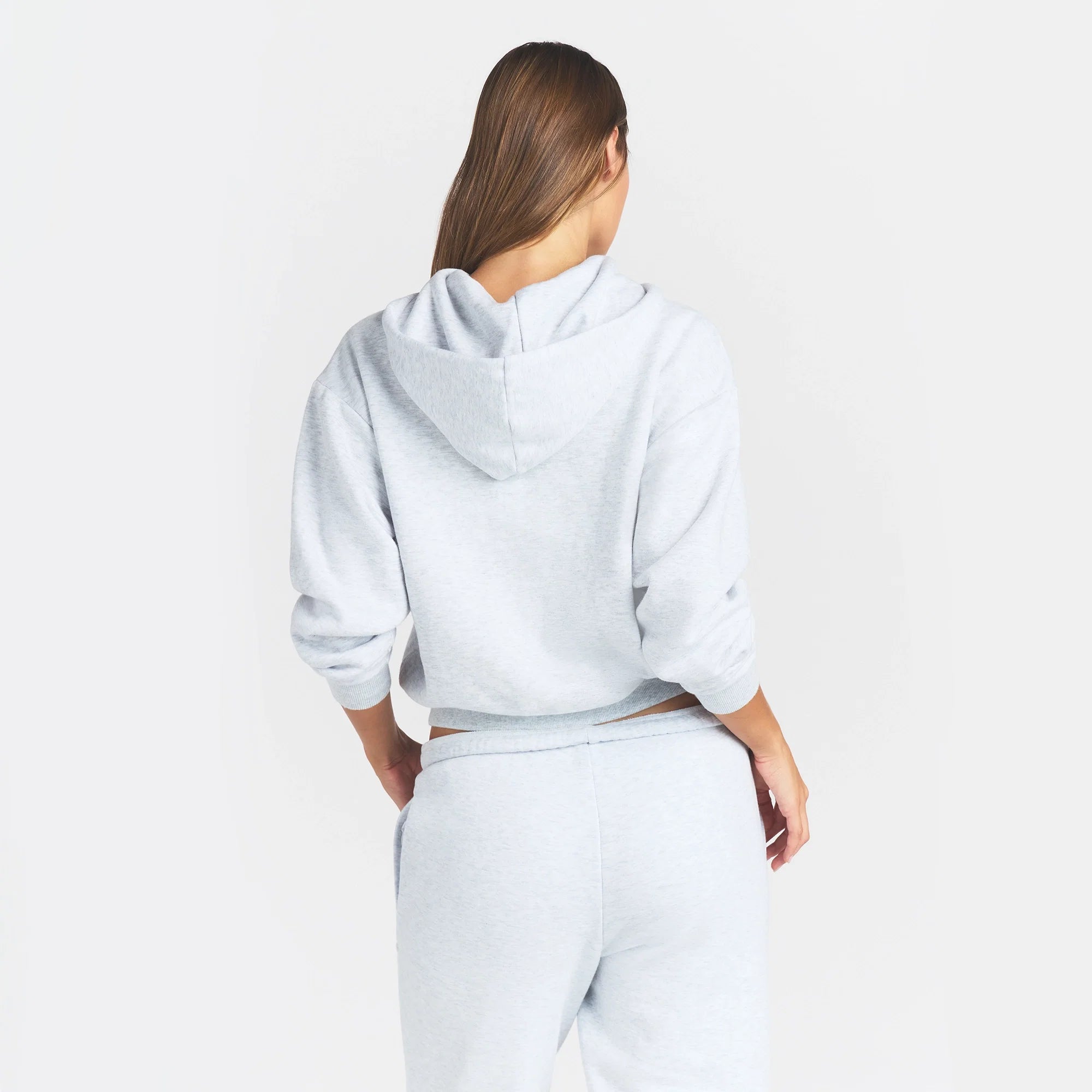 COTTON FLEECE CLASSIC ZIP UP HOODIE | LIGHT HEATHER GREY
