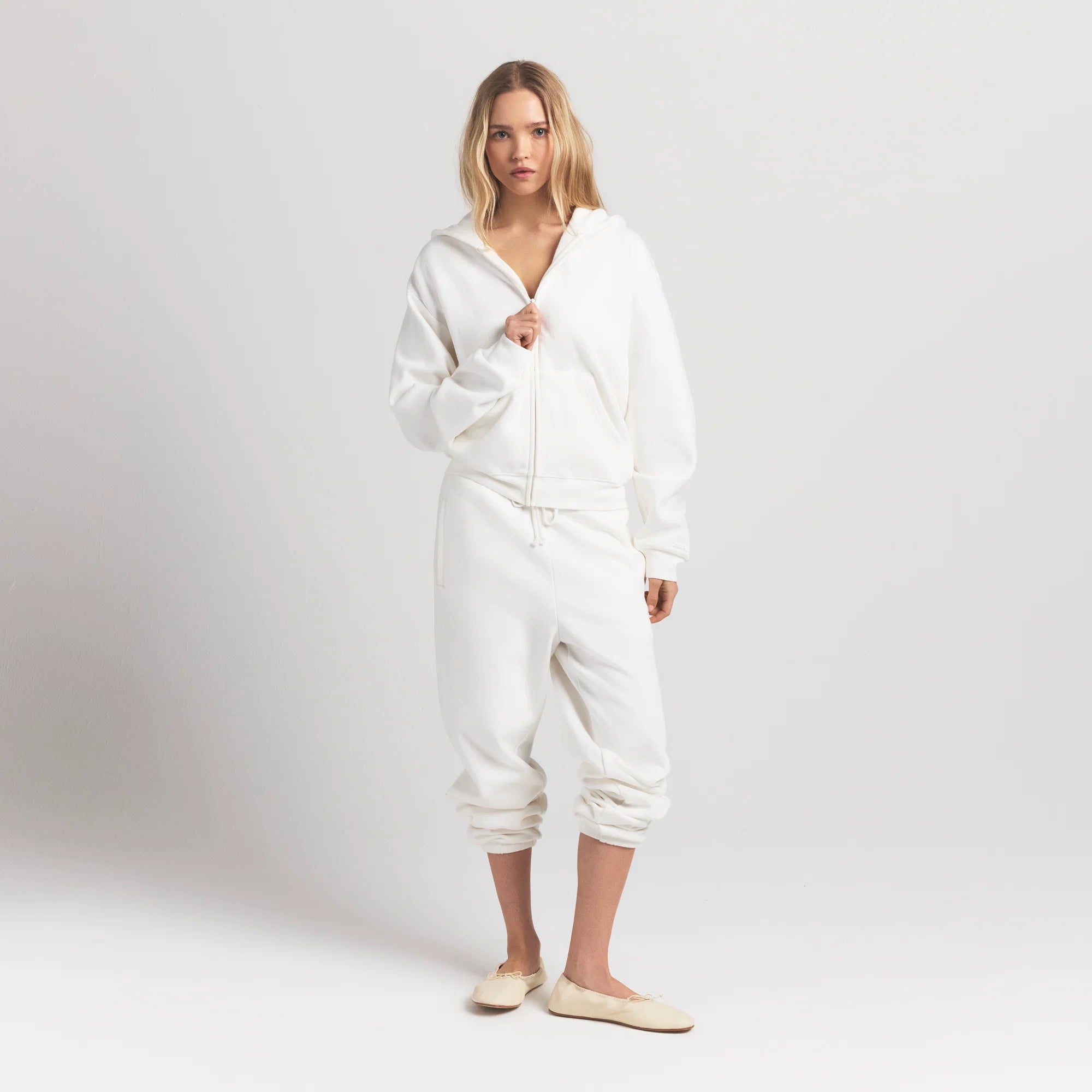 COTTON FLEECE CLASSIC ZIP UP HOODIE | MARBLE