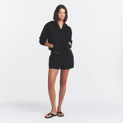 COTTON FLEECE CLASSIC ZIP UP HOODIE | ONYX