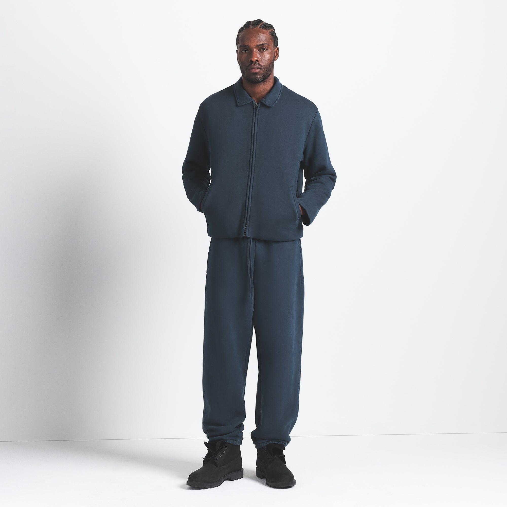 HEAVYWEIGHT FLEECE MENS SHERPA-LINED ZIP UP JACKET | NAVY