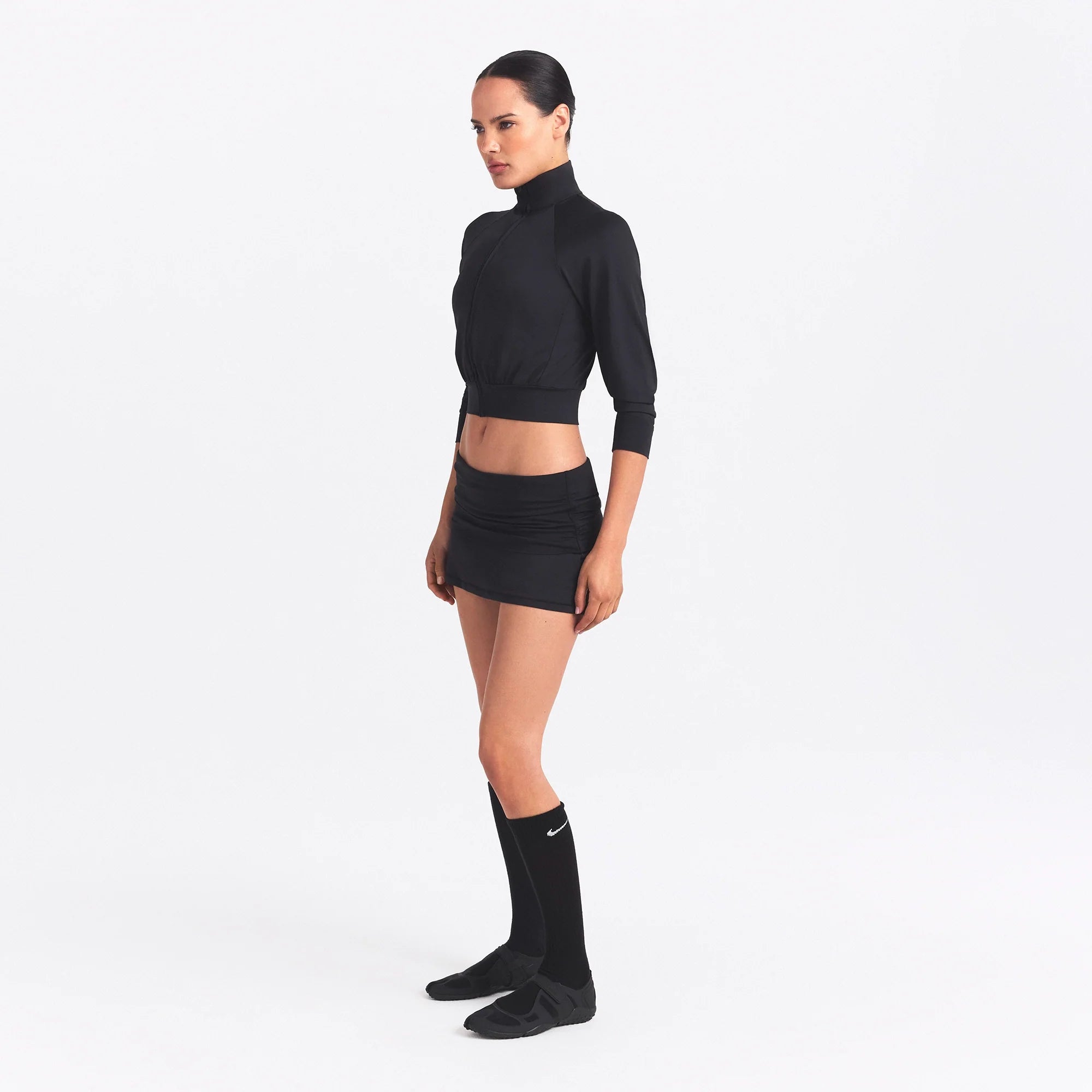 NikeSKIMS AIRY CROPPED TRACK JACKET | OBSIDIAN