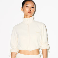 OUTDOOR FLEECE CROPPED 3/4 SLEEVE JACKET | ECRU