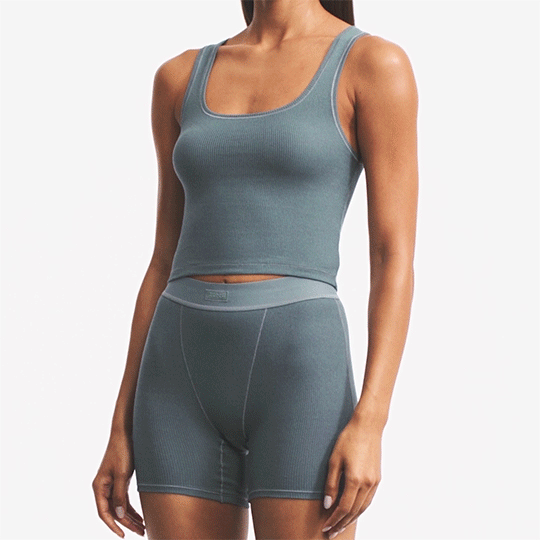 COTTON RIB BOXER | BONE